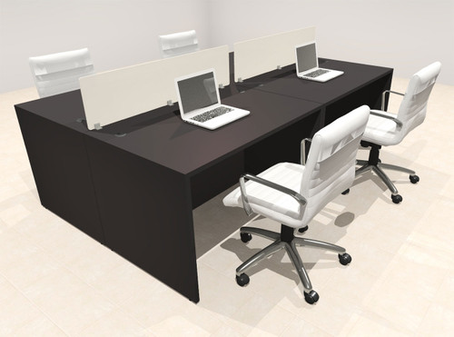 Four Person Modern Acrylic Divider Office Workstation Desk Set, #OT-SUS-FP19