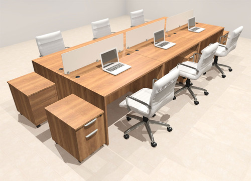 Six Person Modern Acrylic Divider Office Workstation Desk Set, #OT-SUS-FP46