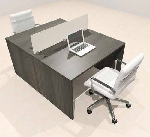 Two Person Modern Acrylic Divider Office Workstation Desk Set, #OT-SUS-FP5