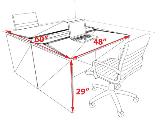 Two Person Modern No Panel Office Workstation Desk Set, #OT-SUS-FPN5