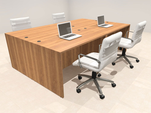 Four Person Modern No Panel Office Workstation Desk Set, #OT-SUS-FPN6