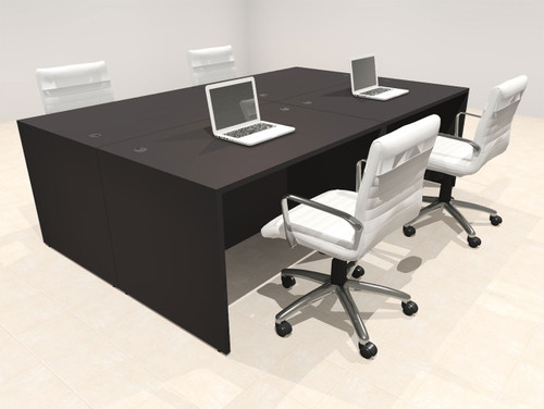 Four Person Modern No Panel Office Workstation Desk Set, #OT-SUS-FPN9