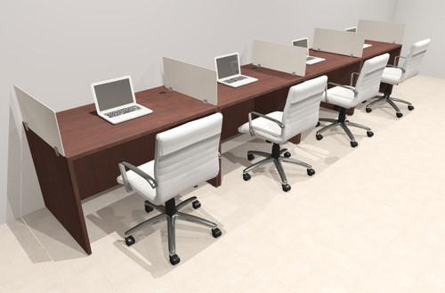 Four Person Modern Acrylic Divider Office Workstation Desk Set, #OT-SUS-SP12