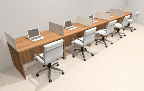 Five Person Modern Acrylic Divider Office Workstation Desk Set, #OT-SUS-SP16