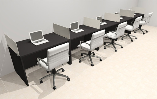 Five Person Modern Acrylic Divider Office Workstation Desk Set, #OT-SUS-SP19