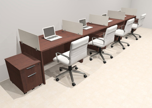 Four Person Modern Acrylic Divider Office Workstation Desk Set, #OT-SUS-SP77