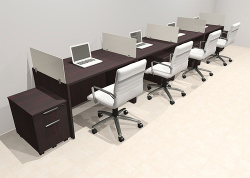 Four Person Modern Acrylic Divider Office Workstation Desk Set, #OT-SUS-SP78