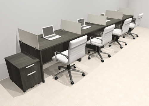 Four Person Modern Acrylic Divider Office Workstation Desk Set, #OT-SUS-SP80