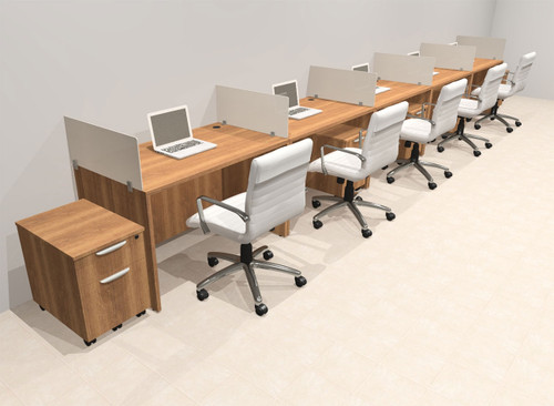 Five Person Modern Acrylic Divider Office Workstation Desk Set, #OT-SUS-SP81