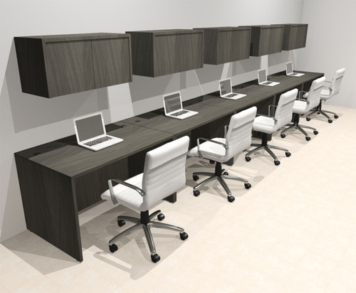 Five Person Modern No Panel Office Workstation Desk Set, #OT-SUS-SPN45