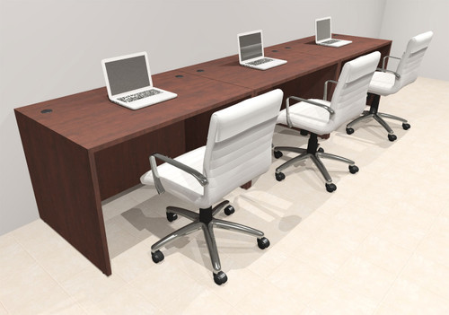 Three Person Modern No Panel Office Workstation Desk Set, #OT-SUS-SPN7