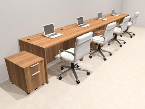 Four Person Modern No Panel Office Workstation Desk Set, #OT-SUS-SPN76