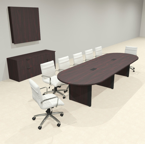 Racetrack Cable Management 12' Feet Conference Table, #OF-CON-CRP14