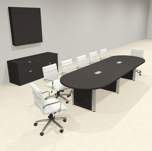 Racetrack Cable Management 12' Feet Conference Table, #OF-CON-CRP15