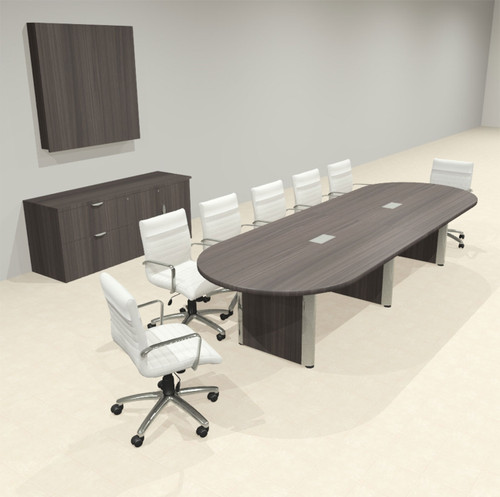Racetrack Cable Management 12' Feet Conference Table, #OF-CON-CRP16