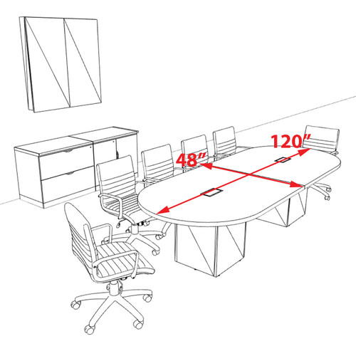 Modern Racetrack 10' Feet Conference Table, #OF-CON-CRQ2