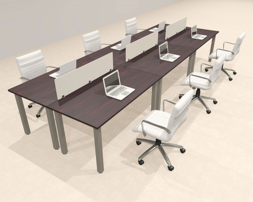 6 Person Modern  Metal Leg Office Workstation Desk Set, #OT-SUL-FPM13