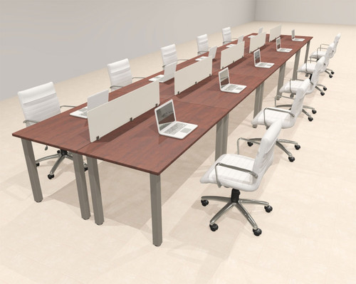 10 Person Modern  Metal Leg Office Workstation Desk Set, #OT-SUL-FPM22