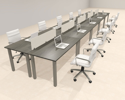 10 Person Modern  Metal Leg Office Workstation Desk Set, #OT-SUL-FPM25