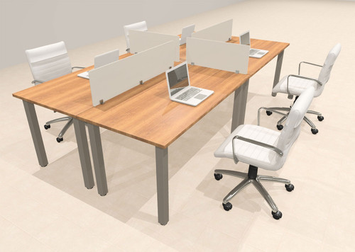 4 Person Modern  Metal Leg Office Workstation Desk Set, #OT-SUL-FPM26