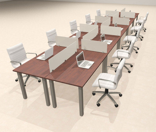 10 Person Modern  Metal Leg Office Workstation Desk Set, #OT-SUL-FPM42