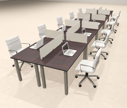 10 Person Modern  Metal Leg Office Workstation Desk Set, #OT-SUL-FPM43