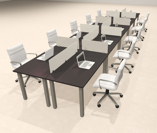 10 Person Modern  Metal Leg Office Workstation Desk Set, #OT-SUL-FPM44