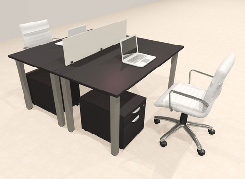 2 Person Modern  Metal Leg Office Workstation Desk Set, #OT-SUL-FPM49