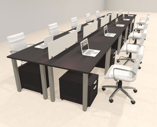 10 Person Modern  Metal Leg Office Workstation Desk Set, #OT-SUL-FPM69