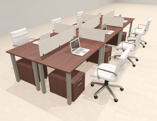 6 Person Modern  Metal Leg Office Workstation Desk Set, #OT-SUL-FPM77