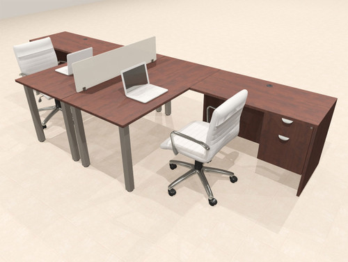 2 Person Modern  Metal Leg Office Workstation Desk Set, #OT-SUL-FPM117