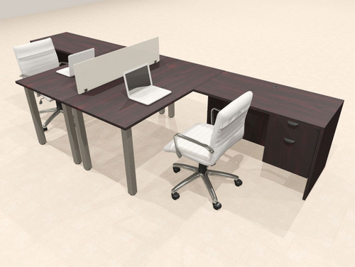 2 Person Modern  Metal Leg Office Workstation Desk Set, #OT-SUL-FPM118