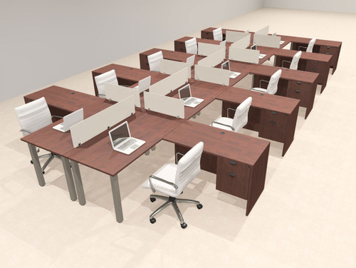 10 Person Modern  Metal Leg Office Workstation Desk Set, #OT-SUL-FPM137