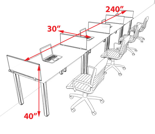 4 Person Modern  Metal Leg Office Workstation Desk Set, #OT-SUL-SPM11