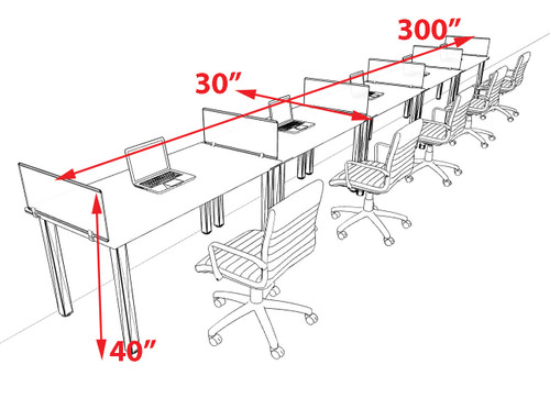 5 Person Modern  Metal Leg Office Workstation Desk Set, #OT-SUL-SPM20