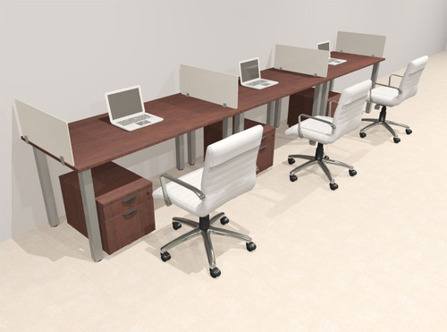 3 Person Modern  Metal Leg Office Workstation Desk Set, #OT-SUL-SPM32