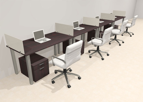 4 Person Modern  Metal Leg Office Workstation Desk Set, #OT-SUL-SPM38