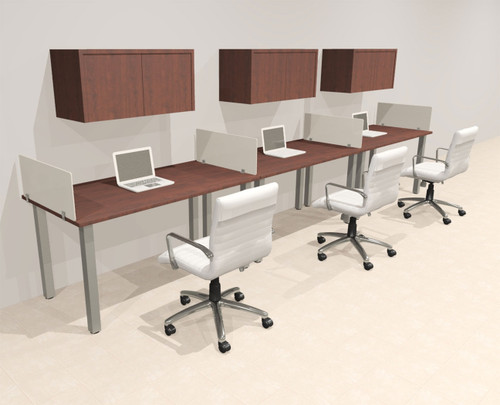 3 Person Modern  Metal Leg Office Workstation Desk Set, #OT-SUL-SPM57