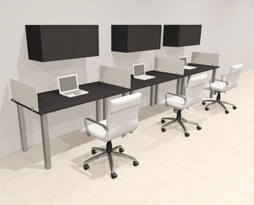 3 Person Modern  Metal Leg Office Workstation Desk Set, #OT-SUL-SPM59