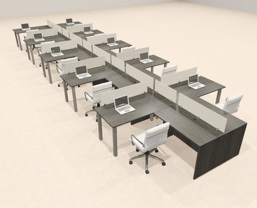 10 Person Modern  Metal Leg Office Workstation Desk Set, #OT-SUL-SPM125