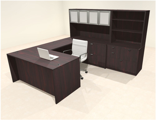 7pcs U Shaped 60"w X 102"d Modern Executive Office Desk, #OT-SUS-U13