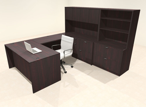 7pcs U Shaped 60"w X 102"d Modern Executive Office Desk, #OT-SUS-U43