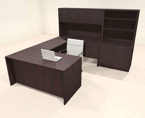 7pcs U Shaped 60"w X 102"d Modern Executive Office Desk, #OT-SUS-U49