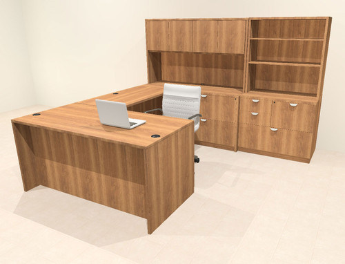 7pcs U Shaped 60"w X 102"d Modern Executive Office Desk, #OT-SUS-U51