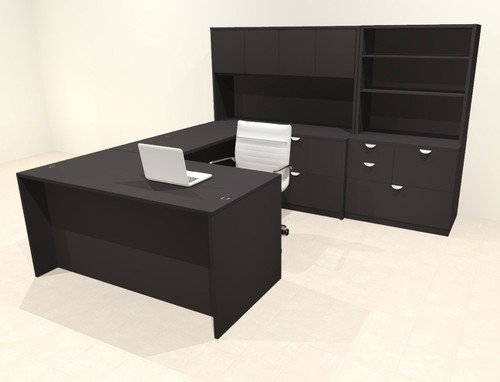 7pcs U Shaped 60"w X 102"d Modern Executive Office Desk, #OT-SUS-U54