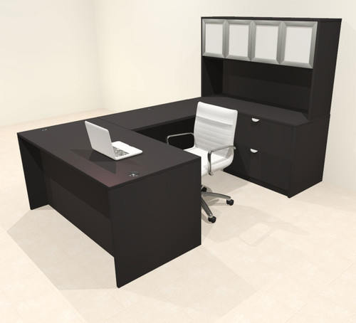 5pcs U Shaped 60"w X 102"d Modern Executive Office Desk, #OT-SUS-U85