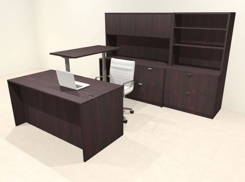 7pcs U Shaped 60"w X 102"d Modern Executive Office Desk, #OT-SUS-UH43