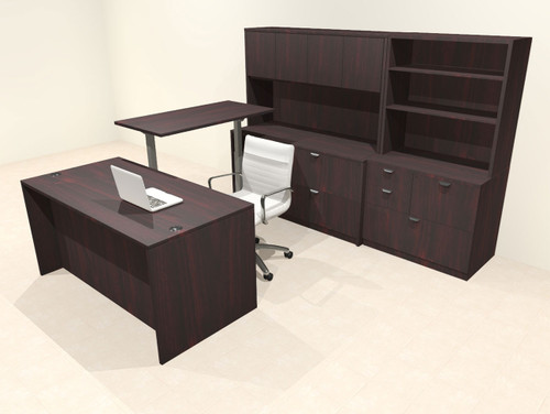 6pcs U Shaped 60"w X 102"d Modern Executive Office Desk, #OT-SUS-UH53