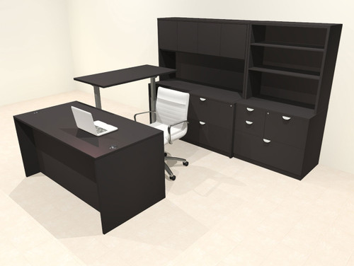 6pcs U Shaped 60"w X 102"d Modern Executive Office Desk, #OT-SUS-UH54