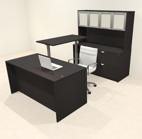 5pcs U Shaped 60"w X 102"d Modern Executive Office Desk, #OT-SUS-UH84